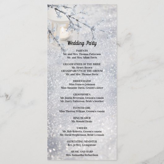 雪きらめく灯式 プログラム (裏面)