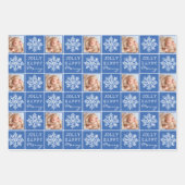 雪すてきメリー片フォトクリスマスホリデー ラッピングペーパーシート (正面)