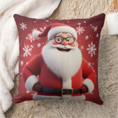 雪すてき片に囲まれたサンタクロース クッション (ブランケット)