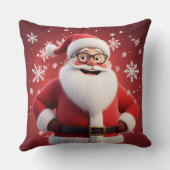 雪すてき片に囲まれたサンタクロース クッション (裏面)