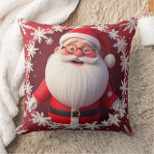 雪すてき片に囲まれたサンタクロース クッション (ブランケット)