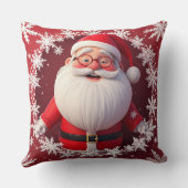 雪すてき片に囲まれたサンタクロース クッション (裏面)
