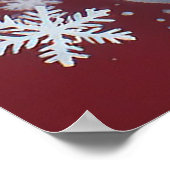 雪すてき片に囲まれたサンタクロース ポスター (角)