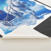 雪そりに乗った2人の若い女の子 シェルパブランケット (3/4)