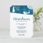 雪そりに乗るオーロラボレリスクリスマスパーティー 招待状 (スタンド正面)