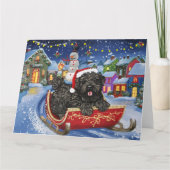 雪そりの中のブービアデフランドレスドッグ カード (正面)