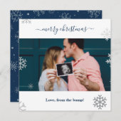 雪だらけの写真での楽しいクリスマス シーズンカード (正面/裏面)