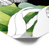 雪だるしや蘭：スケッチブラックパターン ポスター (角)