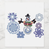 雪だるまあたたか ワインラベル (シングルラベル)