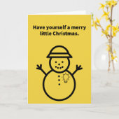 雪だるまあなたのハートを軽くする – クリスマス カード (黄色い花)