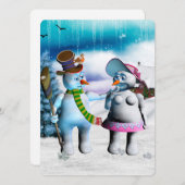 雪だるまおもしろいと雪女 招待状 (正面/裏面)