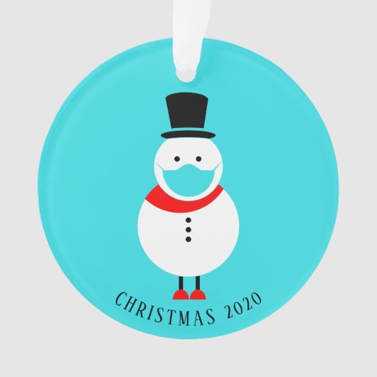 雪だるまおもしろいの顔マスクリスマパーソナライズされたス オーナメント (正面)