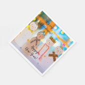 雪だるまおもしろいエレガントクリスマスパーティー スタンダードランチョンナプキン (角)