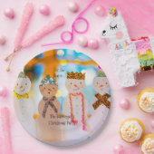 雪だるまおもしろいエレガントクリスマスパーティー ペーパープレート (パーティー)