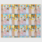 雪だるまおもしろいエレガントクリスマス30インチx 6' ラッピングペーパー (フラット)