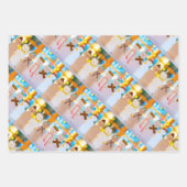 雪だるまおもしろいエレガントクリスマス ラッピングペーパーシート (正面)