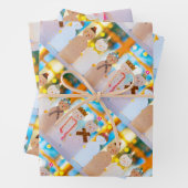 雪だるまおもしろいエレガントクリスマス ラッピングペーパーシート (インサイチュ)