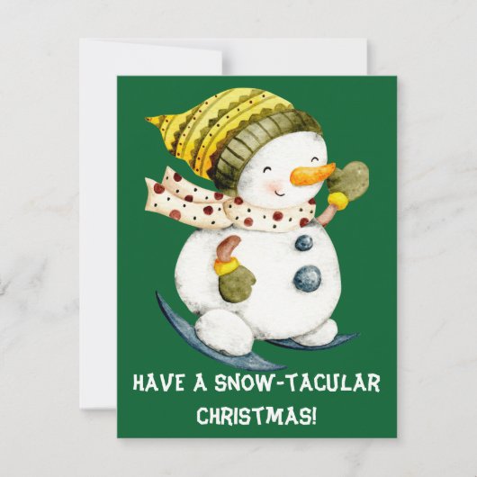 雪だるまおもしろいクリスマスカード シーズンカード (正面)