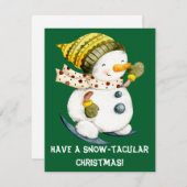 雪だるまおもしろいクリスマスカード シーズンカード (正面/裏面)