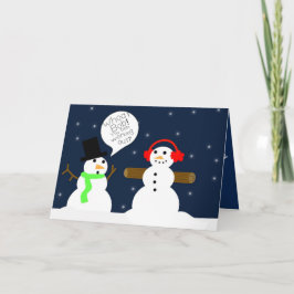 雪だるまおもしろいクリスマスカード シーズンカード