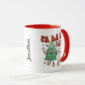 雪だるまおもしろいクリスマスツリーマグカップ マグカップ (正面右)