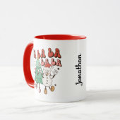 雪だるまおもしろいクリスマスツリーマグカップ マグカップ (正面左)