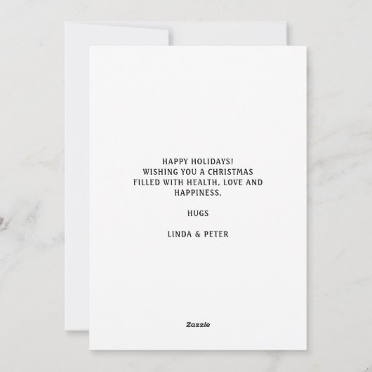 雪だるまおもしろいフクロムメリークリスマス シーズンカード (裏面)