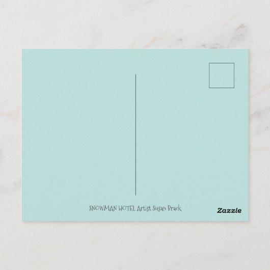 雪だるまおもしろいホテル、ノーザンライトアンドペンギン ポストカード (裏面)