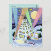 雪だるまおもしろいホテル、ノーザンライトアンドペンギン ポストカード (正面/裏面)