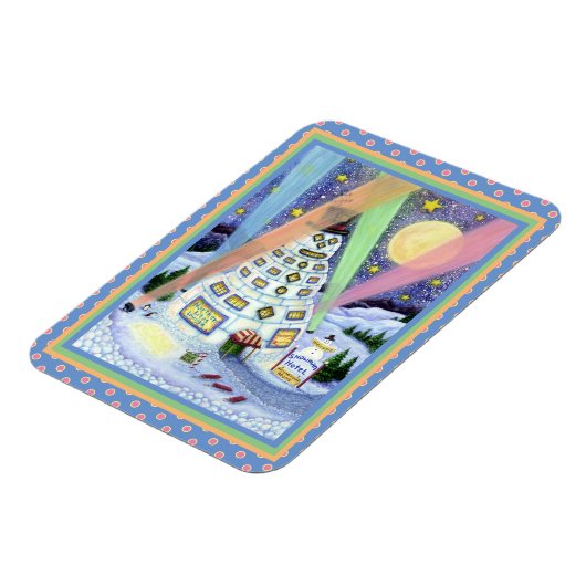 雪だるまおもしろいホテル、ノーザンライトアンドペンギン マグネット (左側)