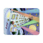 雪だるまおもしろいホテル、ノーザンライトアンドペンギン マグネット (横)