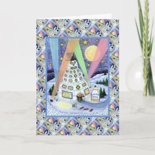 雪だるまおもしろいホテル、ノーザンライト、ペンギン シーズンカード (正面)