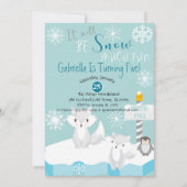 雪だるまおもしろい誕生日招待状 招待状 (正面)