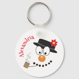 雪だるまおもしろい顔かわいいノベルティクリスマス キーホルダー