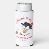 雪だるまおもしろい顔かわいいノベルティクリスマス スリム缶クーラー (Seltzer裏面)