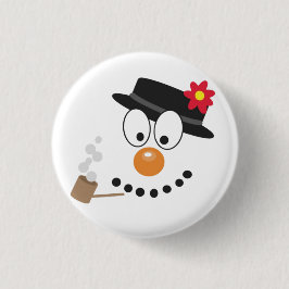 雪だるまおもしろい顔かわいいノベルティクリスマス 缶バッジ