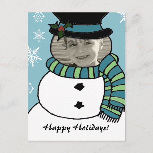 雪だるまおもしろい顔カード… シーズンポストカード (正面)