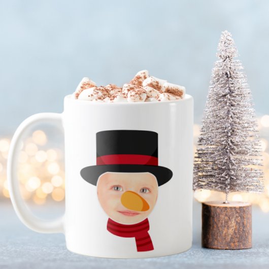 雪だるまおもしろい顔クリスマスマグ コーヒーマグカップ