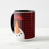 雪だるまおもしろい顔バッファロープリッドホリデーカントリー マグカップ (正面左)
