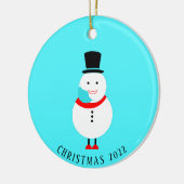 雪だるまおもしろい顔マスクカスタムクリスマス2022 セラミックオーナメント (左)