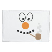 雪だるまおもしろい顔漫画クリスマス 枕カバー (裏面)