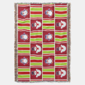 雪だるまおよびペンギンが付いているかわいいクリスマスパターン スローブランケット (正面縦)