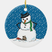 雪だるまおよびマウスオーナメント セラミックオーナメント (裏面)