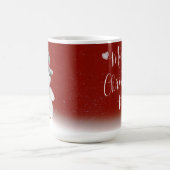 雪だるま'お母さんへの子供の贈り物' - Christmas Mag コーヒーマグカップ (中央)