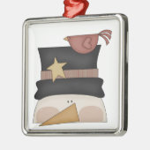 雪だるまお洒落と(鳥)ショウジョウコウカンチョウフレンド メタルオーナメント (左)