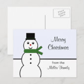 雪だるまお洒落のクリスマスハガキ シーズンポストカード (正面/裏面)