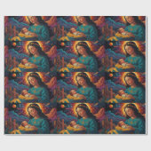 雪だるまお洒落クリスマスアートワーク ラッピングペーパー (フラット)