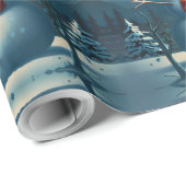 雪だるまお洒落クリスマスアートワーク ラッピングペーパー (ロールコーナー)