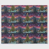 雪だるまお洒落クリスマスアートワーク ラッピングペーパー (フラット)