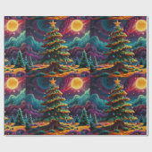 雪だるまお洒落クリスマスアートワーク ラッピングペーパー (フラット)